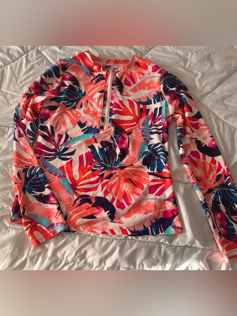 Island Escape half zip Long Sleeve Rash Guard